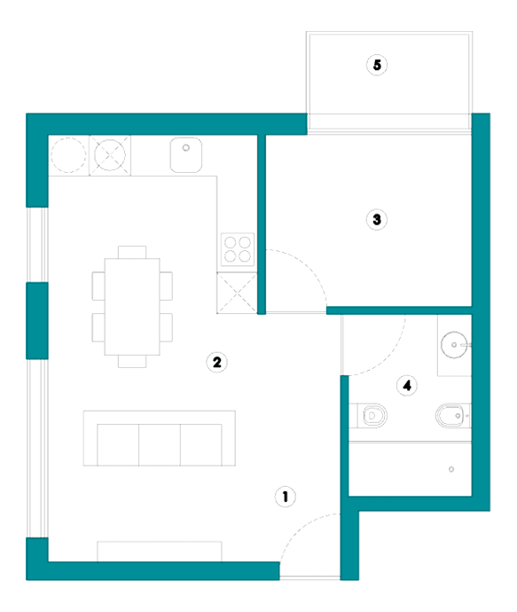 Planta Tipo AA, desenho técnico