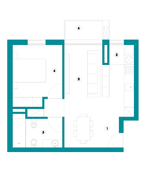 Planta Tipo AB, desenho técnico