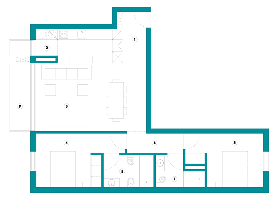 Planta Tipo DF, desenho técnico