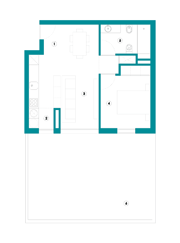 Planta Tipo AD, desenho técnico