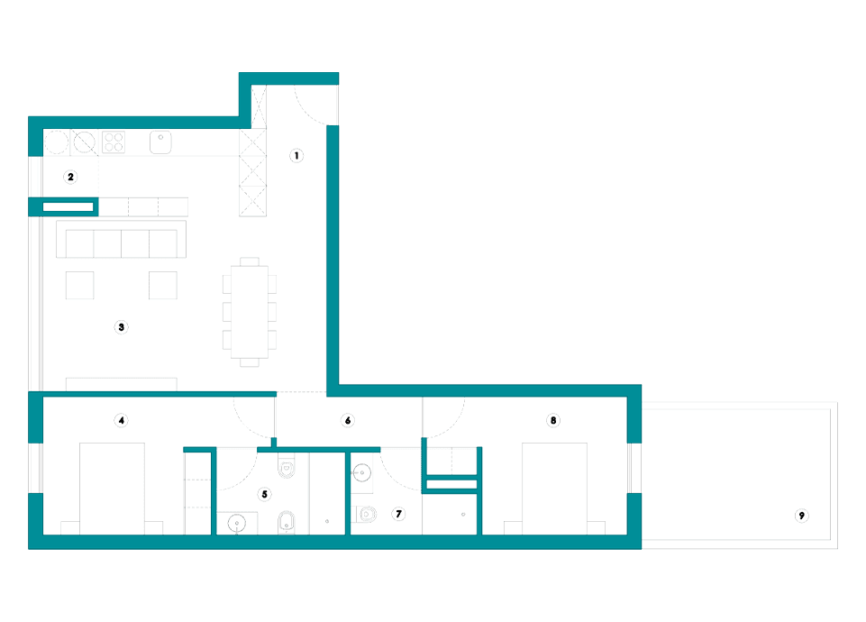 Planta Tipo AF, desenho técnico